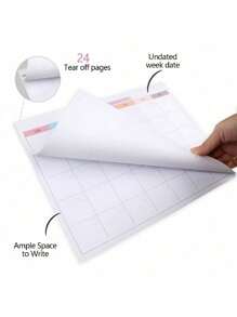 无日期月历，空白月度计划笔记本，适用于家庭办公室整理，8.5英寸 x 11英寸，男女皆宜作为礼物 - 彩色 - 查看 8