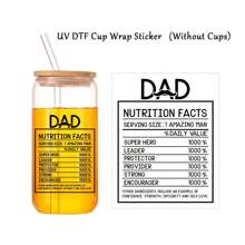 1 件“爸爸营养事实”UV DTF 转印贴纸 - 自粘式父亲节杯子包装贴纸，适用于马克杯、玻璃杯、瓶子、笔记本电脑、DIY 美术用品，是送给爸爸的完美礼物 - 彩色 - 查看 2