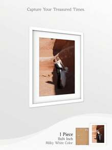 1pc Classic - Style Picture Frame In 5 Sizes (12x16, 11x14, 8x10, 5x7, 4x6 Inches) And 3 Elegant Colors (Matte Black, Milky White, Light Brown Wood - Toned) - Ideal For Living Room, Bedroom & Study Decor - Multicolor - View 14