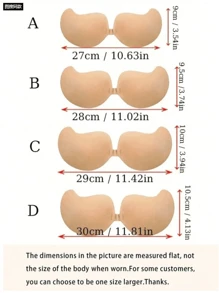 Invisible Push Up Bra Backless Strapless Bra Seamless Front Buckle Bra Underwear Women Self Adhesive Silicone Adhesive(Black + Apricot) - Multicolor - View 8