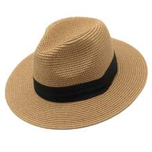 1pc Wide Brim Vacation Beach Hat, Women Raffia Sun Hat, Floppy Straw Hat For UV Protection