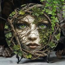 1pc Vintage Tree Face Metal Sign, 2D Flat Printed, Wall Hanging Decor, 8in Colorful Floral Design, 2D Printing, Durable Iron Wall Decoration, Suitable For Retro Decor Wall Art, Wall Decor, Room Decor, Home Decor, Restaurant Decor, Bar Decor, Cafe Decor, Garage Decor, Garden Decor, Indoor Outdoor Decor, Great For Birthday, Anniversary, Valentine's Day, Christmas, Thanksgiving, Mother's Day And Father's Day. Classic, Decorative, Gift, Random Hole Position