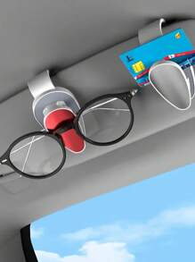 汽车遮阳板眼镜夹、汽车遮阳板墨眼夹、多功能眼镜架、汽车遮阳板收纳夹、卡片夹、票夹、安全时尚的汽车内饰组件、汽车遮阳板眼镜架、通用型铝制汽车眼镜夹、用于眼镜和卡片的多功能车载收纳整理器、时尚配饰、汽车收纳 - 彩色 - 查看 2