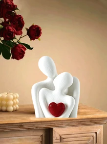 1pc Couple Abstract Sculpture Small Ornaments Home Decoration, Bedroom Decoration Couple Love Office Display-Suitable For Bedroom Romantic Valentine's Day Anniversary Birthday Gift Gifts Graduation