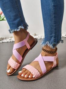 New Spring/Summer Fashion Women Slip-On Slide Slippers, Roman Style Slip-On Sandals In Black, Beige, Brown Colors, Casual Flat Slides, Solid Color Thick Braided Comfortable Beach Sandals, Blogger Recommended Thick Sole Sandals, Summer Beach Shoes, Elegant Buckle Low Heel Round Toe Slides, Odor-Resistant Non-Slip Simple Outdoor Slippers, Versatile Flat Slip-On Women Sandals