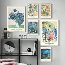 1 pièce Affiche murale de la série de vases Van Gogh Star, Fleurs vintages Matisse, Imprimés d'art de marché de fleurs pour décoration de salon à la maison sans cadre