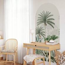 1pc Jungle Green Foliage Plant Arch Wallpaper Self Adhesive Decal Headboard Desert Green Wall Sticker Bohemian Style Wall Art Makeover Waterproof Mural Peel And Stick - Multicolor - View 10