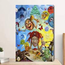 Framed Room Decor Trippie Redd Inspired Art Print, Es, , Vibrant Wall Decor For Home, Office, Or Hotel - Framed - View 1