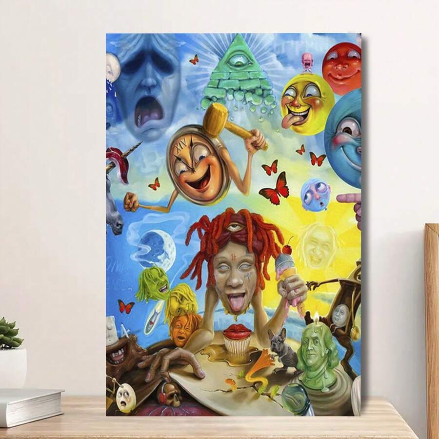 Framed Room Decor Trippie Redd Inspired Art Print, Es, , Vibrant Wall Decor For Home, Office, Or Hotel - Framed - View 1
