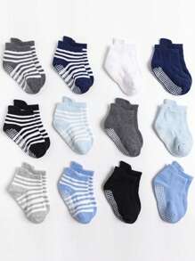 12 Pairs Children Cotton Non-Slip Dot Socks, Spring/Summer/Autumn - Multicolor - View 2