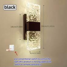1 Pc Modern Crystal LED Wall Light, Warm White Polish Gold Metal Semi-Flush Mount Lighting Fixture With Installation Hardware, Hard-Wired, Suitable For Living Room, Bedroom, Hallway - 110V-240V