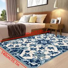 [Crystal Velvet 700g/㎡ Printed Bottom, 5mm Thick] 1 Piece Bohemian Style Solid Color Rug, Soft Anti-Slip Washable Carpet For Indoor And Outdoor, Living Room, Bedroom, Kitchen, Office, Home Decor, Doormat, Play Area Back To School