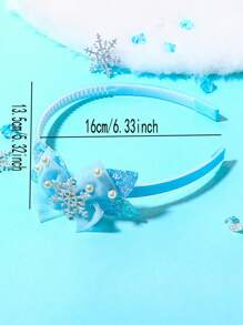 1pc Blue Icy Princess Sparkling Snowflake Headband, Cartoon Character Cosplay Party Hair Accessories