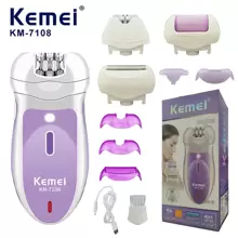 Depiladora eléctrica portátil recargable inalámbrica 4 en 1 KEMEI Km-7108 para el rostro, artefactos electrodomésticos KEMEI