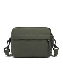 peach tree 1 件简约纯色小方包，休闲百搭男士轻便防水尼龙迷你单肩包，桃树品牌 - 綠色 - 查看 5