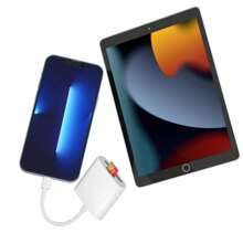 SD-kaartlezer compatibel met iPhone, geheugenkaartlezer met dubbele sleuf voor SD/TF-kaart Plug and Play Trail Game Camera SD-kaartviewer Lightning naar MicroSD-kaartcamera-adapter compatibel met iPad Geen app vereist