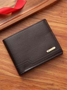 1-3 件/套男士 PU 皮革短钱包，时尚格子软钱包，大容量多卡槽，可存放大额钞票，简易硬币袋，信用卡银行卡身份证照片槽，商务休闲风格，是男士生日或伴侣的理想礼物，男女青年时尚风格 - 彩色 - 查看 13