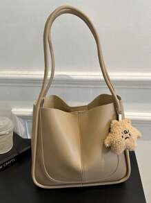 Bolso vintage y retro de gran capacidad para mujeres, de unicolor con costura, de estilo casual y elegante, adecuado para estudiantes universitarias, trabajadoras de cuello blanco, perfecto para el trabajo, de vuelta a la escuela, escuela secundaria, universidad y vacaciones.