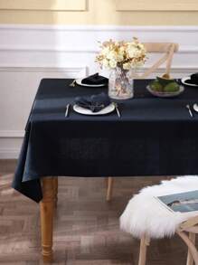 1pc Refreshing Pastoral Solid Color Tablecloth, Skin-Friendly Absorbent Washable & Reusable, Suitable For Living Room, Dining Room, Picnic, Wedding, Daily Home Decor, Spring/Summer