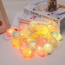 1 st. LED-lichtsnoer in de vorm van een glitterei, decoratieve verlichting voor Pasen, etalage, festivalviering, feest, huis, bar, winkelcentrum, slaapkamer, cadeau (batterij niet inbegrepen)