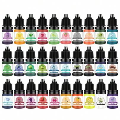 10 Colors/Set Translucent Concentrated Resin Colorant, Epoxy Resin Pigment Dye Liquid For Resin Coloring, Jewelry Making, Art, Paint, Crafts - 5ml/0.17oz Each