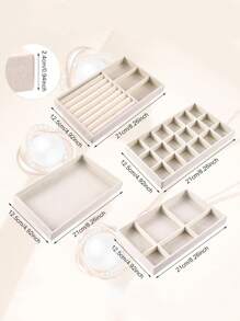 4 ~ 1pc High Quality ( Stackable / Drawer ) Velour Jewellery Trays - Stackable Fine Jewellery Trays / Racks, Jewellery Drawer Insert Container Display Box For Earrings, Rings, Necklace And Other Jewellery - Velvet Jewelry Tray - View 2