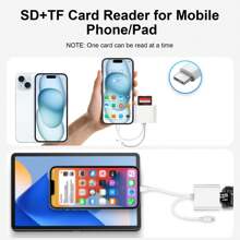 SD Card Reader Compatible With IPhone IPad, Dual Lightning & USB-C Connector Memory SD Card Adapter, Support SD/MicroSD Cards, High-Speed Trail Camera Viewer, Plug And Play