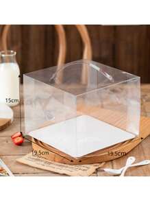 10 件/套手持透明生日蛋糕礼品盒蛋糕烘焙透明塑料纸杯蛋糕盒适用于婚礼派对 - 無色 - 查看 10