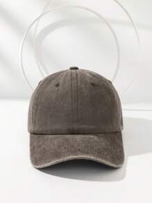 1 件装水洗纯色复古个性化女士棒球帽