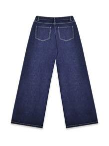 GlobeSwift Men's Relaxed Straight Washed Blue American Style Denim Jeans - Blue - View 6