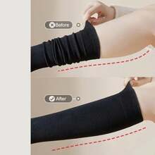 1 双纯色中筒袜，柔软 JK 款女士运动袜 - 黑色 - 查看 6