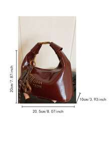 2025 Primavera/Verão Nova Bolsa Retro Vinho Tinto Crossbody, Bolsa de Ombro, Bolsa de Negócios Feminina Casual Moda Diária Bolsa de Viagem, Adequada para Trabalho, Compras, Namoro, Viagem, Com Decoração