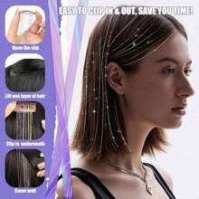 6 Stücke glänzende Haarmetall Band Clip Perücken Stück Glitzer Band Haar Party Fokus Delikates Auffälliges Geschenk Schönes Haaraccessoire Geschenk für Mädchen
