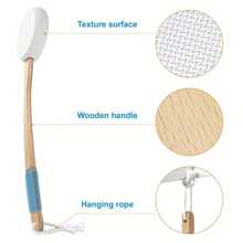 EVA Wood Handle Bath Lotion Applicator For Back Self-Application Of Cream Sunscreen Self Tanner - Black and White - View 3