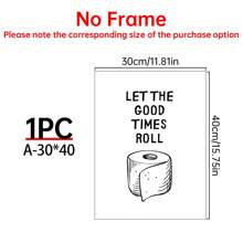 1pc Funny Toilet Print, Bathroom Wall Art, Let The Good Times Roll, Bathroom Humor Print, Cute Bath Decor, Bathroom DIGITAL DOWNLOAD ,Minimalist Home Wall Art, Gift,Home Wall Decoration, Bedroom, Living Room, Kitchen, Bathroom, Cafe, Dormitory Wall Art Canvas Poster Gifts Birthday Graduation Kitchen Decor - 1pc - View 16