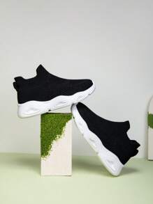 Nuove sneaker casual e traspiranti, facili da indossare e togliere, per bambini - Bianco e nero - Visualizzare 6