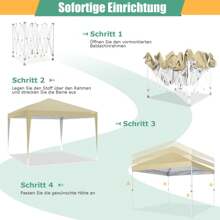 COBIZI Tonnelle Pavillon 3x3m étanche et stable, pliable, tente de jardin, tente de fête, tente à bière, tente de jardin pliable avec 4 sacs de sable, hauteur réglable