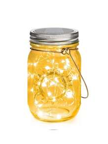 梅森罐太阳能瓶灯 LED 串仙女灯花彩适用于花园婚礼装饰花环挂灯防水，户外花园照明适用于小路、庭院、露台 - 彩色 - 查看 13