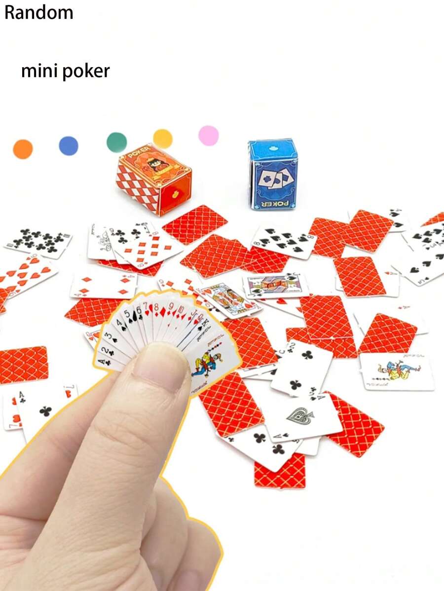 Set de cărți de joc mini – pachete 1/2/5/8, set de cărți în miniatură pentru case de păpuși, petreceri și cadouri