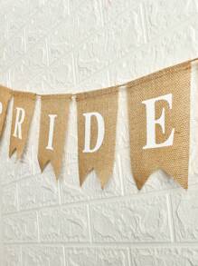 1 pièce Bannière en lin "BRIDE TO BE", décoration de mariage, décoration d'intérieur, bannière en lin brut convenant pour les fournitures de décoration de fête de mariage
