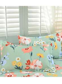 Set 3 pcs Sprei Ranjang (1 Sprei Ranjang + 2 Sarung Bantal), Dengan Detail Berumbai, Lembut dan Bernapas, Cocok untuk Dekorasi Kamar Tidur - Hijau - View 4