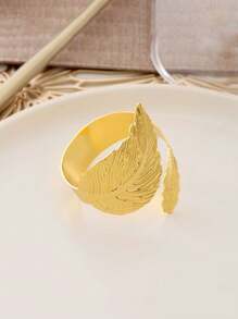 2 件/4 件豪华酒店餐巾环，金箔设计金属餐巾架，适用于婚礼、派对、餐桌装饰（电镀铁，有些不平整但不会影响使用，不建议购买） - 彩色 - 查看 14