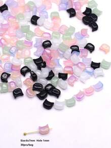 30Pcs 7MM Cat Head Glass Beads Cute Lampwork Charm Beads For Jwelry Making Findings DIY Bracelets Necklace Earring Accessories - Cat Head - View 3