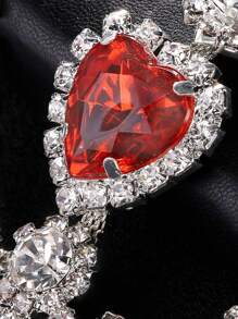 1 件性感水钻胸链首饰套装，时尚女士身体链配饰 - 銀色 - 查看 2