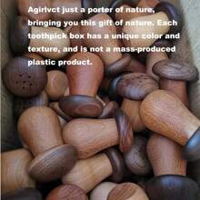 Charming Mushroom Shaped Toothpick Holder - Made Of Black Walnut Wood, Perfect For Kitchen And Restaurant Decoration, Ideal Gift For Valentine's Day, Thanksgiving, Mother's Day, And Father's Day