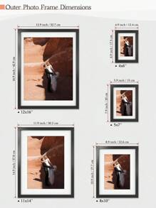 1pc Classic - Style Picture Frame In 5 Sizes (12x16, 11x14, 8x10, 5x7, 4x6 Inches) And 3 Elegant Colors (Matte Black, Milky White, Light Brown Wood - Toned) - Ideal For Living Room, Bedroom & Study Decor - Multicolor - View 6