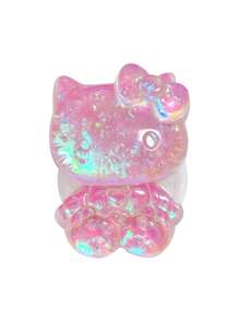 Sanrio 1 Pieza Soporte de escritorio para móvil con personajes de anime Kawaii como Hello Kitty, My Melody, Kuromi y Cinnamoroll (algunas partes pueden ser aleatorias) compatible con iPhone, teléfonos Android, regalo para cumpleaños, familia y amigos con agarre y soporte para teléfono