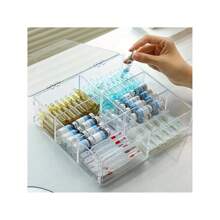 1 st. 6-Grid Multifunctionele Acryl Cosmetische Opbergdoos - Grote Capaciteit Transparante Organizer - Geschikt Voor Badkamercosmetica, Huidverzorging, Speelgoed Opslag