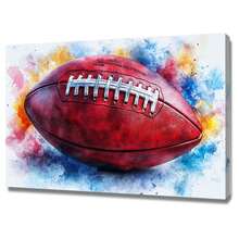 Sports Wall Decor Boys Teenager Room Sports Decor Basketball Soccer Football Baseball Painting Prints, Football Sport Canvas Wall Art Paintings Pictures Print Artwork For Home Office Kids Boys Room Decor - Sports Poster - Blue - View 1