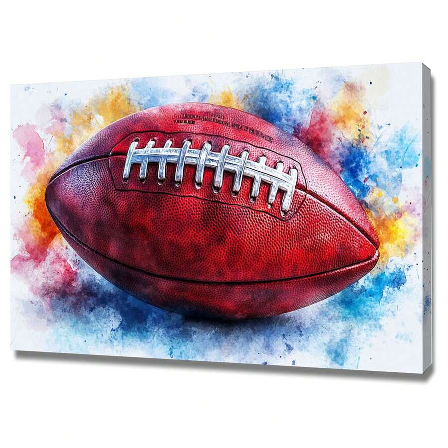 Sports Wall Decor Boys Teenager Room Sports Decor Basketball Soccer Football Baseball Painting Prints, Football Sport Canvas Wall Art Paintings Pictures Print Artwork For Home Office Kids Boys Room Decor - Sports Poster - Blue - View 1